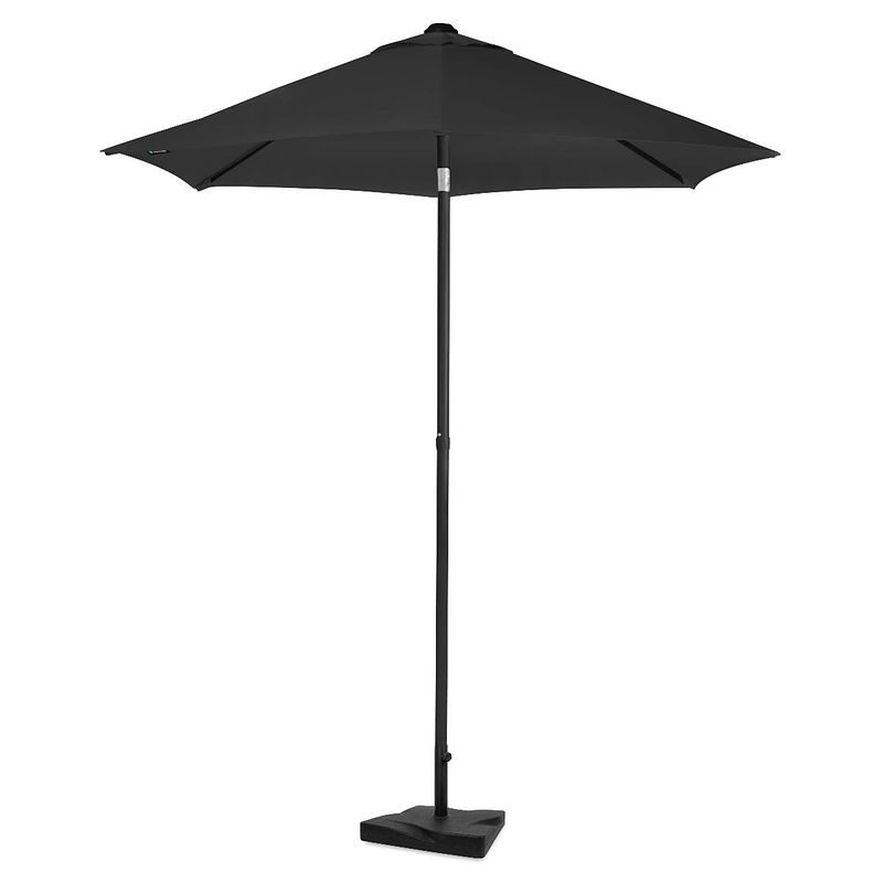Foto van Vonroc parasol torbole - ø200cm - premium parasol - antraciet/zwart incl. parasolvoet 20 kg.