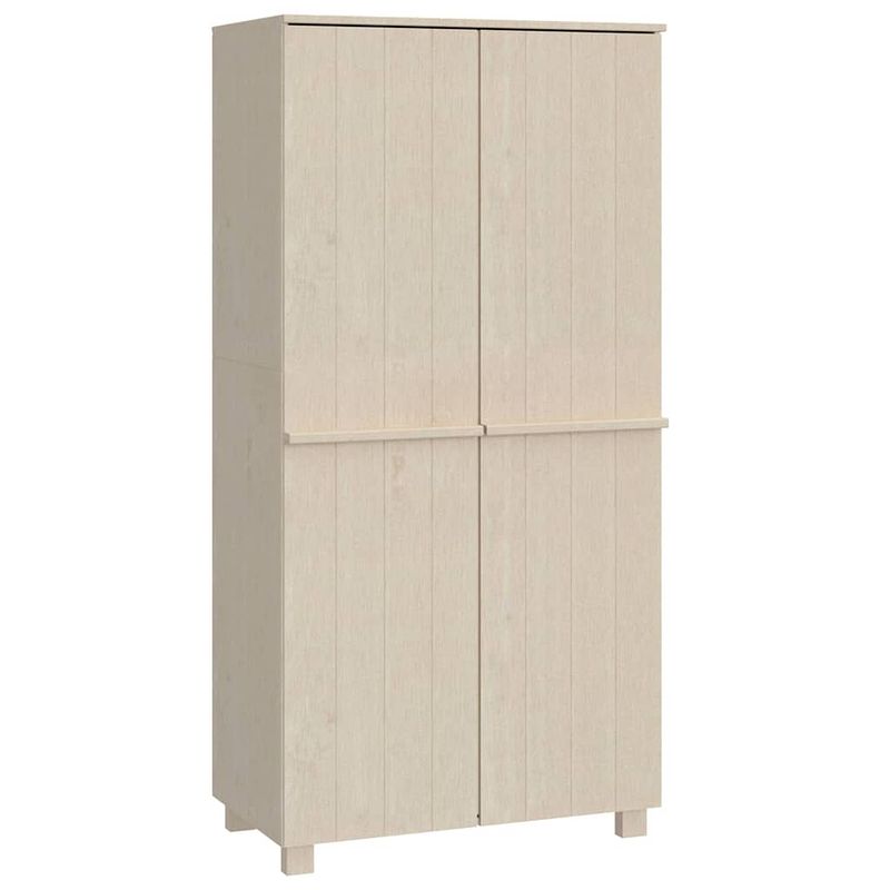 Foto van The living store hamar houten garderobe - 89 x 50 x 180 cm - honingbruin - massief grenenhout