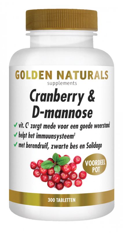 Foto van Golden naturals cranberry & d-mannose tabletten