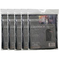 Foto van Kledinghoes beschermhoes met rits - 10x - zwart - polyester - 61 x 135 cm - kledinghoezen