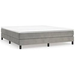 Foto van The living store boxspringframe fluweel lichtgrijs 180x200 cm - bed