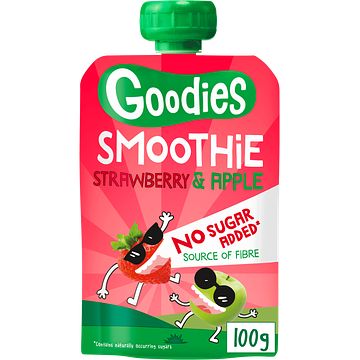 Foto van Goodies knijpfruit smoothie aardbei & appel 100g aanbieding bij jumbo | 2 + 1 gratis