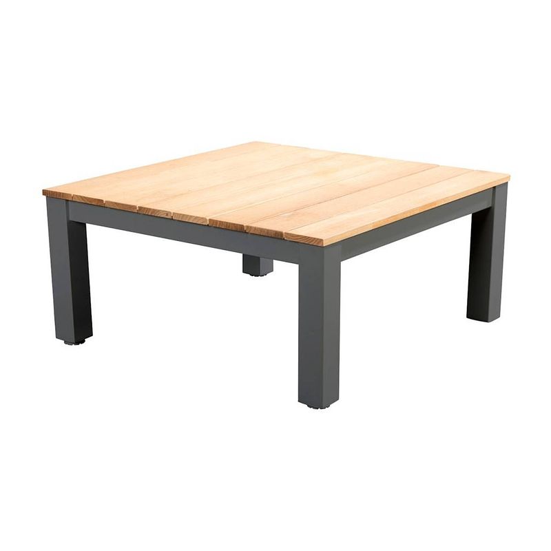 Foto van Yoi salontafel midori teak-dark grey 75 x 75 cm