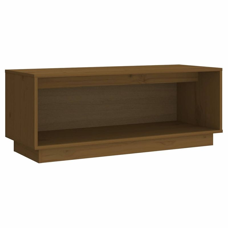 Foto van Vidaxl tv-meubel 90x35x35 cm massief grenenhout honingbruin