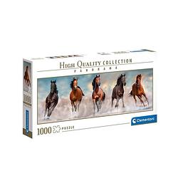 Foto van Clementoni legpuzzel horses karton bruin/wit 1000 stukjes