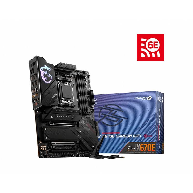 Foto van Msi mpg x670e carbon wifi moederbord socket #####amd am5 vormfactor atx moederbord chipset amd® x670