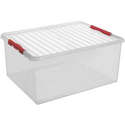 Foto van Sunware - q-line opbergbox 120l transparant rood - 80 x 50 x 38 cm