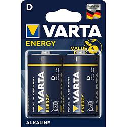 Foto van Varta batterijen lr20 alkaline energy 1,5v 2 stuks