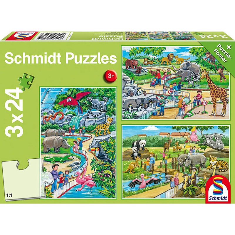 Foto van Een dagje dierentuin legpuzzel - 3 x 24 stuks