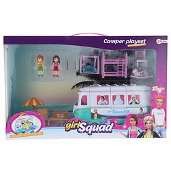 Foto van Toi-toys girl squad camper speelset 15-delig 43 cm