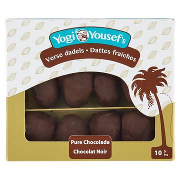 Foto van Yogi & yousef's verse dadels pure chocolade 10 stuks bij jumbo