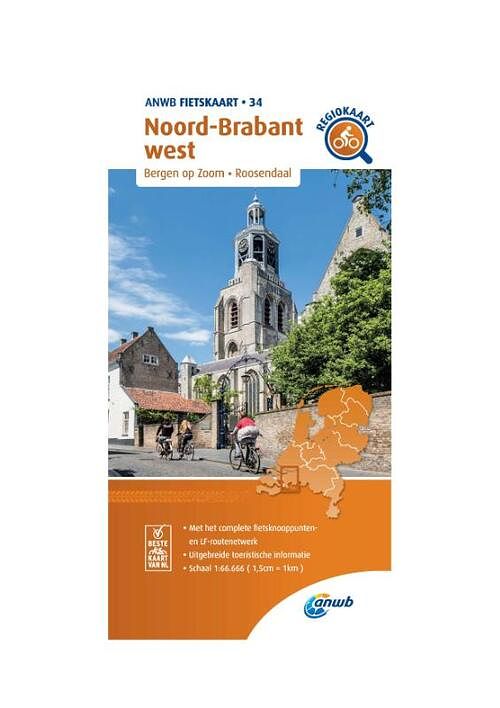 Foto van Fietskaart noord-brabant west 1:66.666 - anwb - paperback (9789018047351)