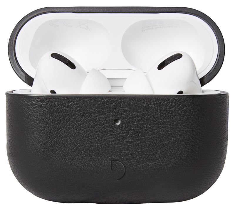 Foto van Decoded leren airpods pro gen 1 hoesje zwart