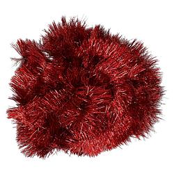 Foto van Decoris kerstslinger - rood - 270 x 7 cm - folie slinger - lametta - kerstslingers