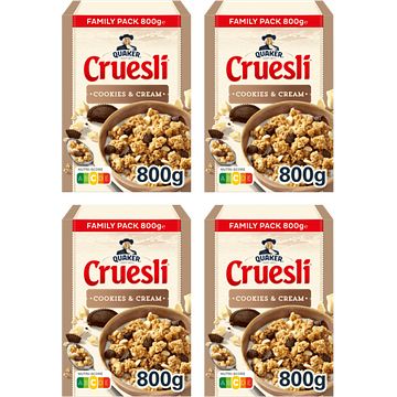 Foto van Quaker cruesli cookies & cream 4 x 800gr bij jumbo