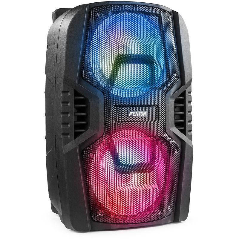 Foto van Fenton ft208led mobiele party speaker microfoon 2x 8 inch