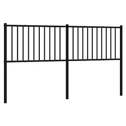 Foto van The living store hoofdbord metalen bed - 166 x 3 x 90 cm - zwart