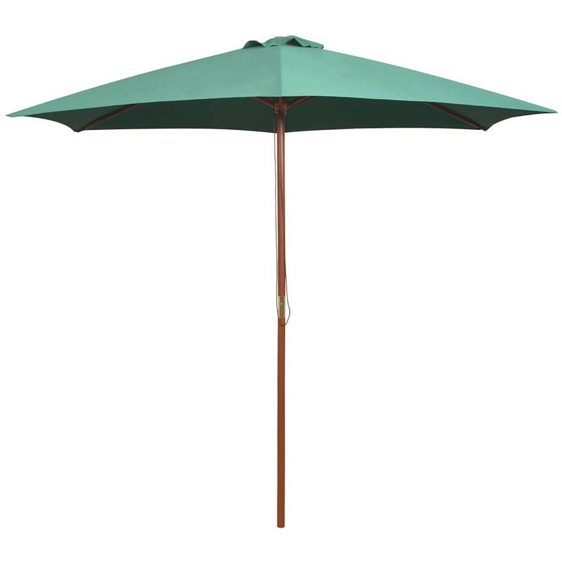 Foto van Vidaxl parasol 270x270 cm houten paal groen