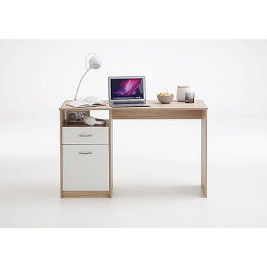 Foto van Bureau jackson - eikenkleur/wit - 123x76 cm - leen bakker