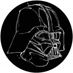 Foto van Komar star wars ink vader vlies zelfklevend fotobehang 125x125cm rond