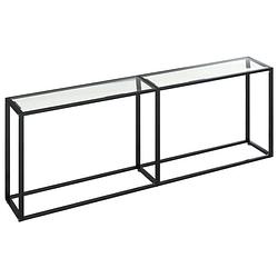 Foto van Vidaxl wandtafel 220x35x75,5 cm gehard glas transparant