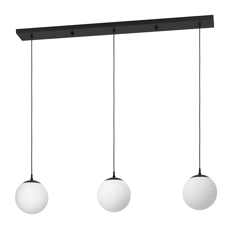 Foto van Eglo rondo 3 hanglamp - e27 - 121 cm - zwart/wit