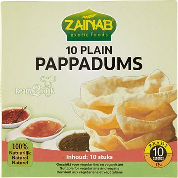 Foto van Zainab plain pappadums 10 stuks bij jumbo