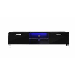Foto van Tv meubel - dressoir - led verlichting - 140 cm breed - zwart