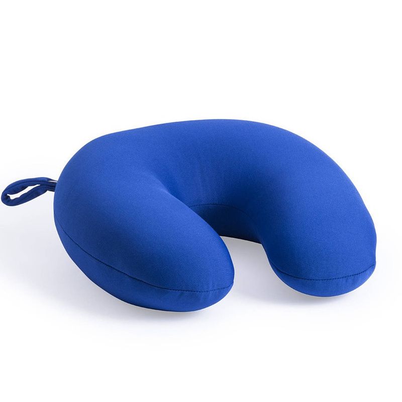 Foto van Reis kussen/nek kussen blauw 30 cm - nekkussens