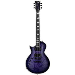 Foto van Esp ltd deluxe ec-1000qm see thru purple sunburst linkshandige elektrische gitaar