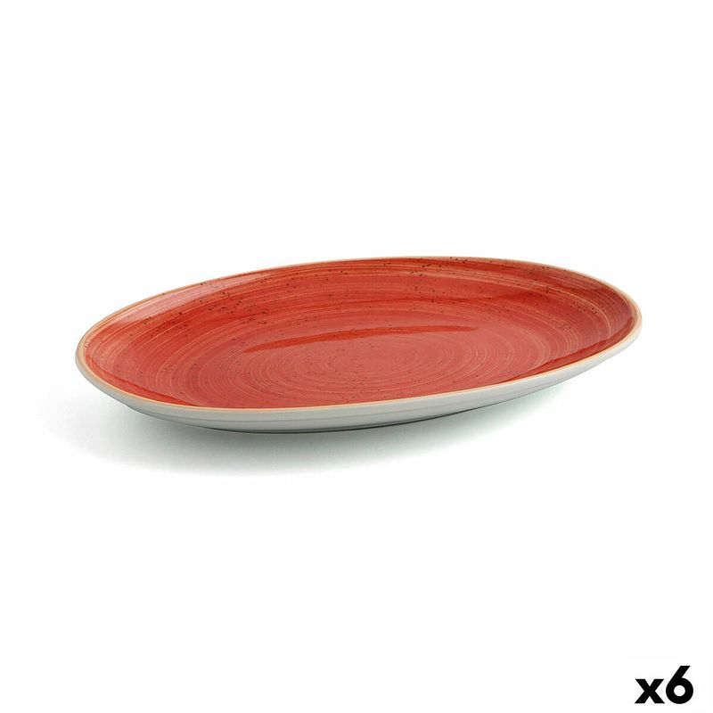 Foto van Serveerschaal ariane terra ovalen keramisch rood (ø 32 cm) (6 stuks)