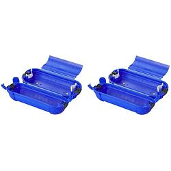 Foto van 2x stekkersafes / veiligheidsboxen stekkerverbindingen ip44 kunststof blauw 21 x 8 x 8,5 cm - stekkersafe