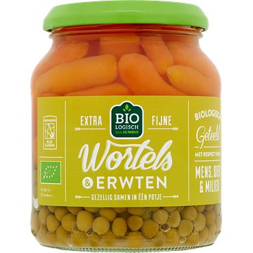 Foto van Jumbo wortels & erwten biologisch 340g