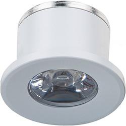 Foto van Led veranda spot verlichting - 1w - warm wit 3000k - inbouw - dimbaar - rond - mat wit - aluminium - ø31mm