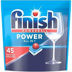 Foto van 1+1 gratis | finish power all in 1 regular vaatwastabletten 45 stuks aanbieding bij jumbo