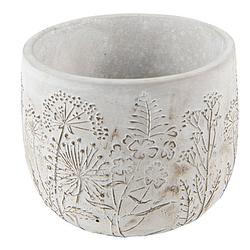 Foto van Clayre & eef bloempot ø 15*14 cm beige steen rond plantenpot decoratie pot beige plantenpot decoratie pot