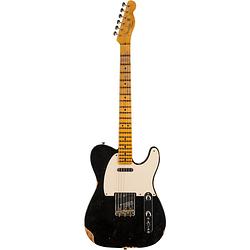 Foto van Fender limited edition reverse 's50s telecaster relic aged black met deluxe koffer en certificaat van echtheid