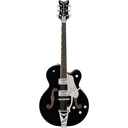 Foto van Gretsch professional collection falcon hollow body eb black met gretsch g6242l deluxe hardshell case