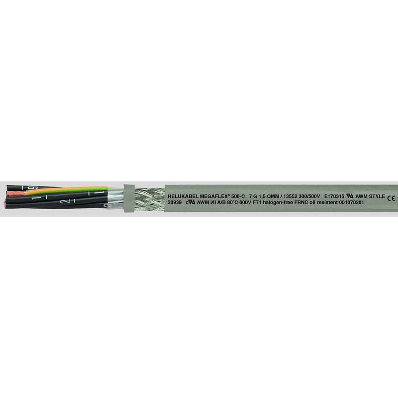 Foto van Helukabel megaflex® 500 stuurstroomkabel 7 g 0.50 mm² grijs 13507-1000 1000 m