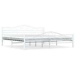 Foto van The living store metalen bedframe - elegant - bedden - afmeting- 210 x 187 x 85 cm - massieve constructie - kleur- wit