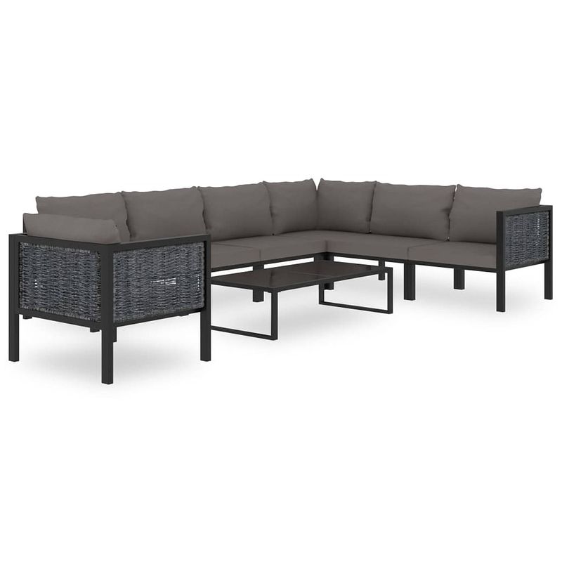 Foto van Vidaxl 8-delige loungeset met kussens poly rattan antraciet