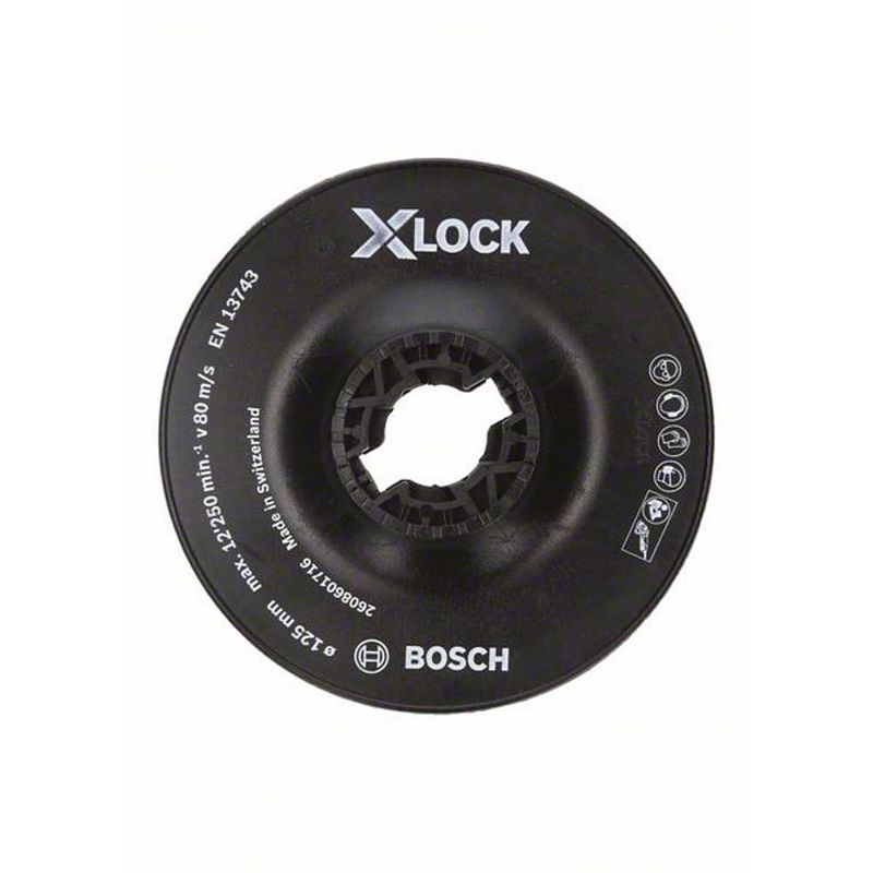 Foto van Bosch accessories 2608601716 bosch x-lock steunschijf, 125 mm hard