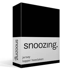 Foto van Snoozing jersey - topper hoeslaken - katoen - 200x210/220 - zwart