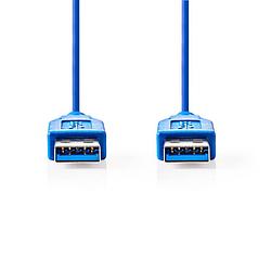 Foto van Nedis usb-kabel - blauw - 1.00 m