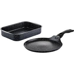 Foto van Westinghouse set - braadslede 35cm + pannenkoekenpan 28cm - black marble