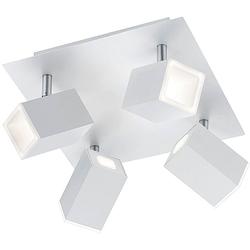 Foto van Led plafondspot - trion laginos - 24w - warm wit 3000k - dimbaar - vierkant - mat wit - aluminium