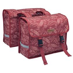 Foto van New looxs dubbele fietstas fiori 30 liter rood