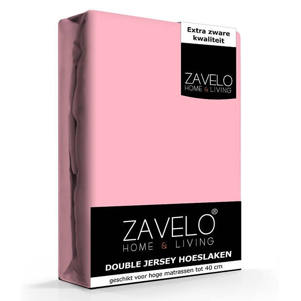 Foto van Zavelo double jersey hoeslaken roze-2-persoons (140x200 cm)