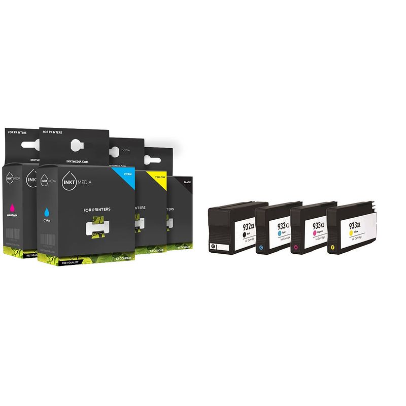 Foto van Inktmedia® - geschikt hp 932 / 933 multipack zwart/kleur 4 cartridges