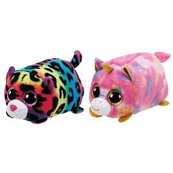 Foto van Ty - knuffel - teeny ty's - jelly leopard & star unicorn